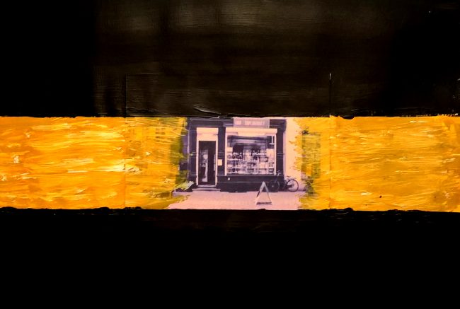 Alan Velvet, European Visual Artist, Streets of Antwerp #3, 2016 - Mixed media on paper - 29,7x42cm